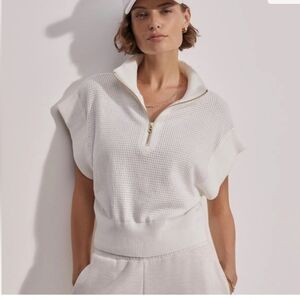 Varley Fulton Half-Zip Crop Knit XS Nwot
